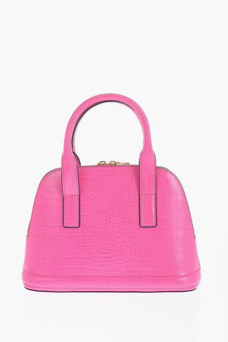JEANS COUTURE Borsa a Mano in Ecopelle Effetto Coccodrillo con Doppia Fibbia Dorata e Pouch Abbinato