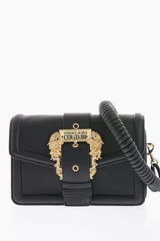 JEANS COUTURE Tasche aus Kunstleder, verziert mit übergroßer goldener Schnalle und geflochtenem Henkel