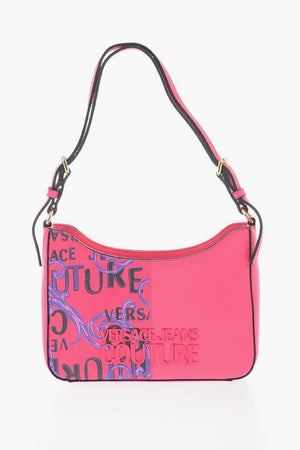 JEANS COUTURE Borsa a Spalla a Motivo Barocco con Logo in Rilievo