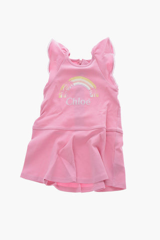 Ruffle Sleeve Cotton Dress