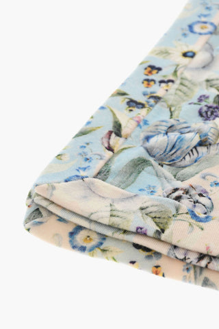Coperta in Lana Merino a Stampa Floreale