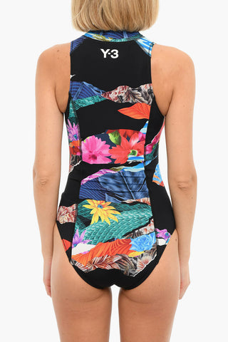Costume Intero Con Zip Frontale Stampato