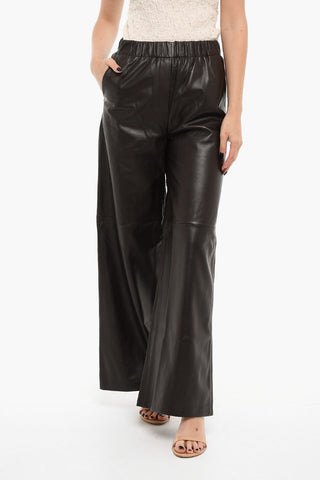 Elastic waist JEWEL Leather Pants