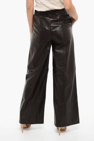 Elastic waist JEWEL Leather Pants