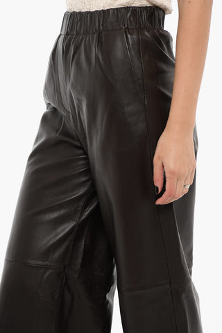 Elastic waist JEWEL Leather Pants