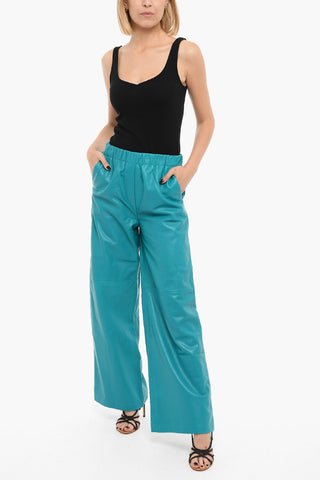 Elastic waist JEWEL Leather Pants
