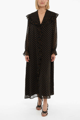 V Neck Dot Print JYTTA Maxi Dress