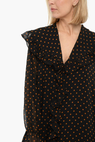 V Neck Dot Print JYTTA Maxi Dress