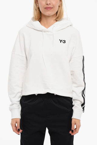 ADIDAS Felpa Con Cappuccio Cropped Con Logo Stampato