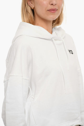 ADIDAS Felpa Con Cappuccio Cropped Con Logo Stampato