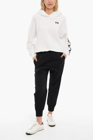ADIDAS Felpa Con Cappuccio Cropped Con Logo Stampato