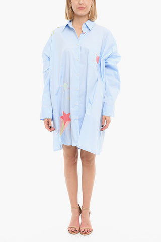 Vestito Camicia A maniche Lunghe Ricamato