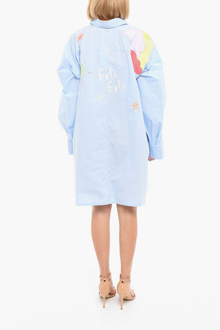 Vestito Camicia A maniche Lunghe Ricamato