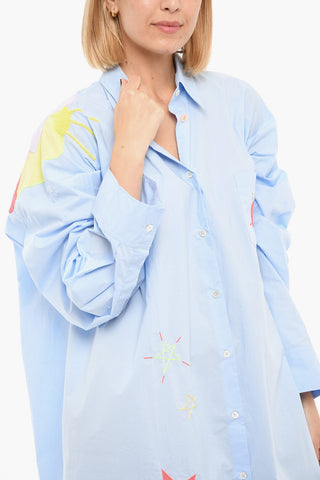 Vestito Camicia A maniche Lunghe Ricamato