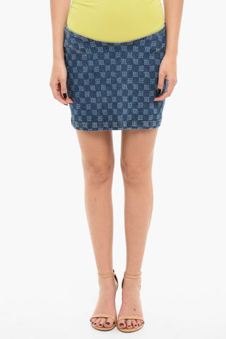Monogram Denim Skirt