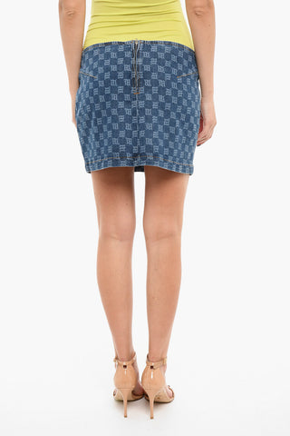 Monogram Denim Skirt