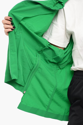 Giacca A Vento Asimmetrica Con Cappuccio e Zip