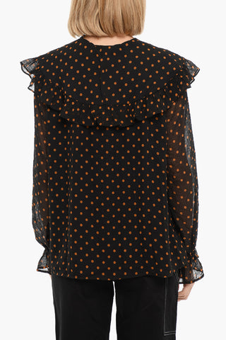 Blusa JYTTA Con Collo A V E Stampa A Pois