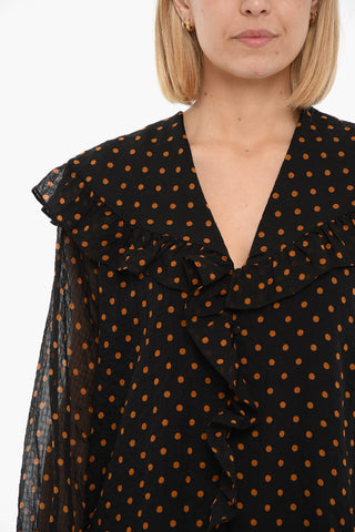 Blusa JYTTA Con Collo A V E Stampa A Pois