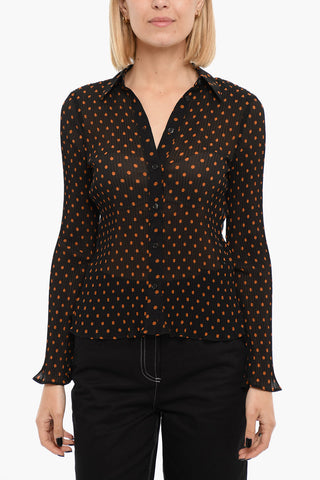 Camicia A maniche Lunghe MATHILDE A Pieghe con Stampa A Pois