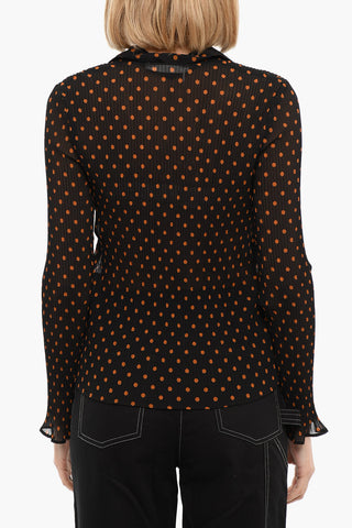 Camicia A maniche Lunghe MATHILDE A Pieghe con Stampa A Pois