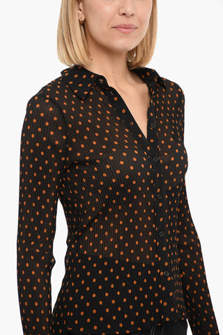 Camicia A maniche Lunghe MATHILDE A Pieghe con Stampa A Pois