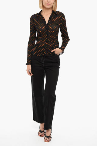 Camicia A maniche Lunghe MATHILDE A Pieghe con Stampa A Pois