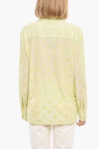 Camicia A Maniche Lunghe Con Logo In Velluto Allover