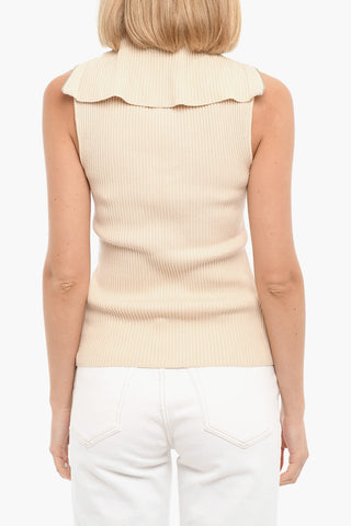 Top Smanicato Con Zip A Collo Alto