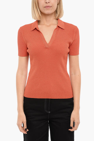 Ribbed Stretchy CAREY Short Sleeved Polo