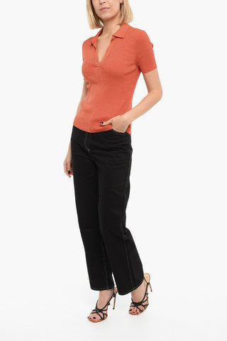 Ribbed Stretchy CAREY Short Sleeved Polo