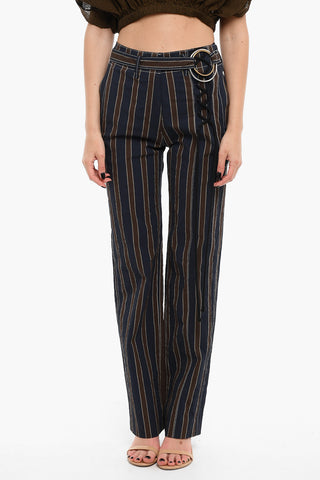 Pantaloni Realxed Fit Con Stampa A Righe