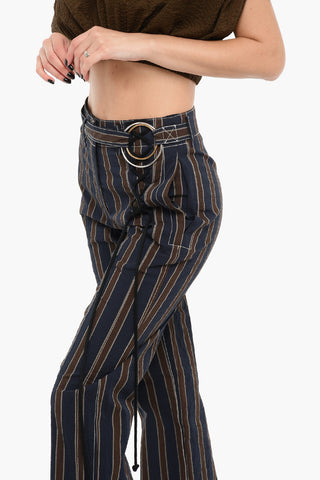 Pantaloni Realxed Fit Con Stampa A Righe