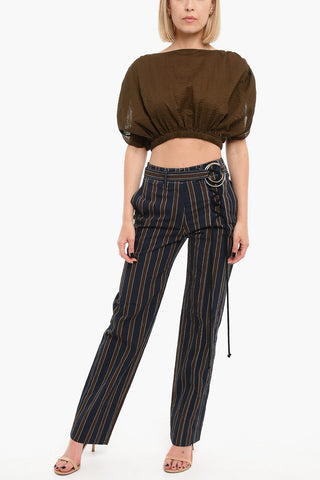 Pantaloni Realxed Fit Con Stampa A Righe