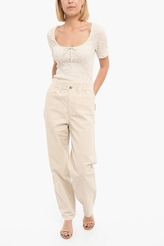 Ribbed Velour SIMONIE High Waisted Pants