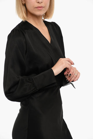 V Neck Long Sleeved KAMO Maxi Dress