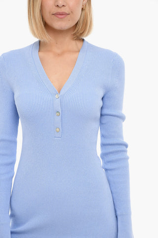 V Neck Long Sleeved EVERLY Bodycon Dress
