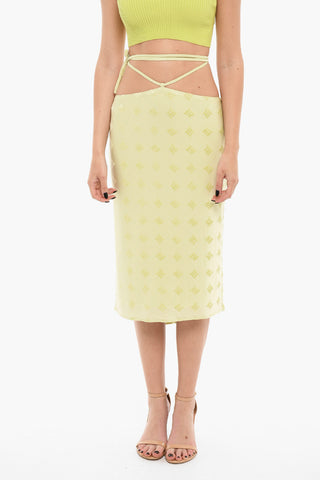 Longuette Skirt With Allover Velour Logo