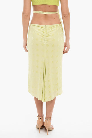 Longuette Skirt With Allover Velour Logo