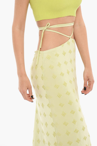 Longuette Skirt With Allover Velour Logo