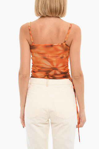 Top Senza Maniche Sheer con Coulisse