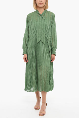 Vestito Maxi DOROTHE A Maniche Lunghe Con Collo A Fiocco