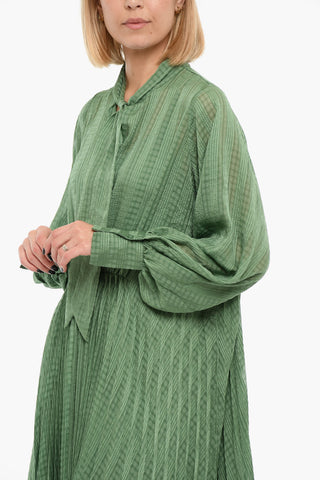 Vestito Maxi DOROTHE A Maniche Lunghe Con Collo A Fiocco