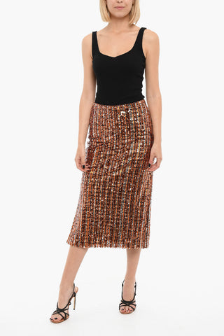 Longuette LIV Skirt With Side Slit And sequins