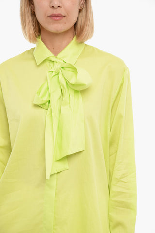 Long Sleeved ASTA Shirt With Ribbon Neck