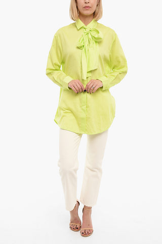Long Sleeved ASTA Shirt With Ribbon Neck