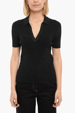 Ribbed Stretchy CAREY Short Sleeved Polo