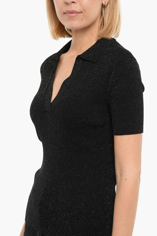 Ribbed Stretchy CAREY Short Sleeved Polo