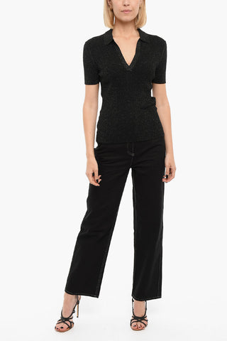 Ribbed Stretchy CAREY Short Sleeved Polo