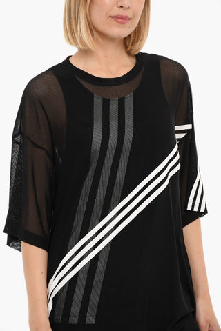 ADIDAS Double Layer Asymmetric MESH Short Sleeved T-shirt